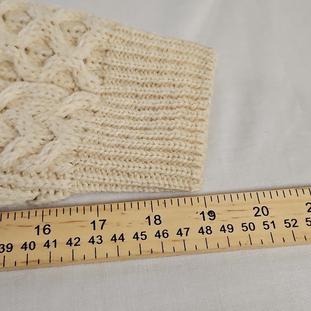 Carraig Donn Made In Ireland 100% Wool Cable Knit Fishermans Cardigan, Sz Medium - Picture 9 of 11